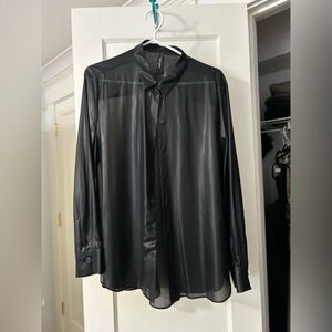 Marc Cain women’s sheer black blouse with slight shimmer